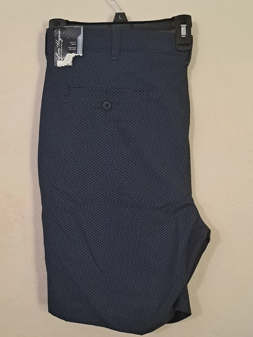 Ben Hogan Navy Micro-Pattern Flat Front Men's Size 40 Waist Shorts